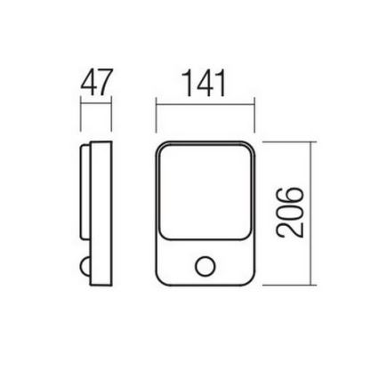 Redo 90131 - LED външно стенно осветително тяло COLIN с датчик за движение и за сумрак LED/9W/230V 3000K IP54 бяло