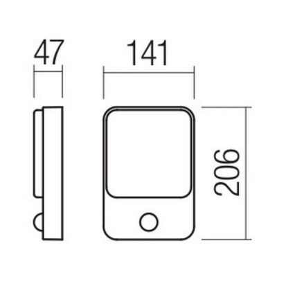 Redo 90133 - Екстериорен LED аплик със сензор COLIN 1xLED/9W/230V IP54