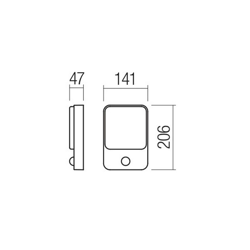 Redo 90133 - Екстериорен LED аплик със сензор COLIN 1xLED/9W/230V IP54