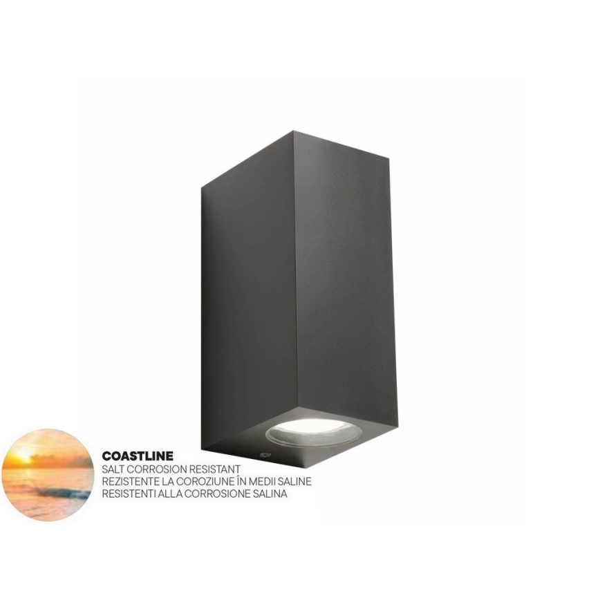 Redo 90152 - Външна стенна лампа PUNTA 2xGU10/7W/230V IP44