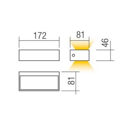 Redo 90153 - Външна LED лампа за стена LAMPRIS 1xLED/9W/230V IP65