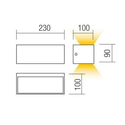 Redo 90154 - Външна LED лампа за стена LAMPRIS 1xLED/12W/230V IP65