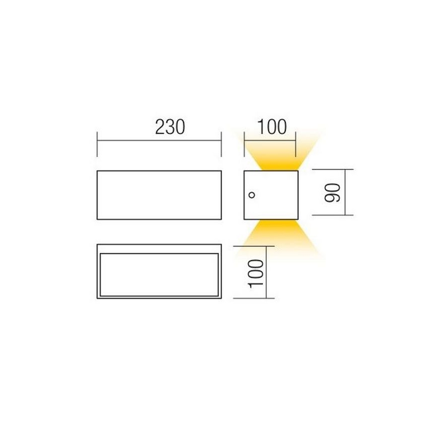 Redo 90154 - Външна LED лампа за стена LAMPRIS 1xLED/12W/230V IP65