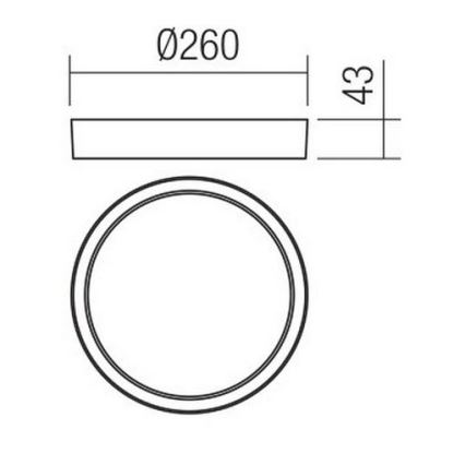 Redo 90155 - Екстериорна LED лампа за таван PONZA LED/16W/230V Ø 26 см IP65
