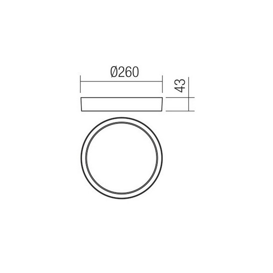 Redo 90155 - Екстериорна LED лампа за таван PONZA LED/16W/230V Ø 26 см IP65