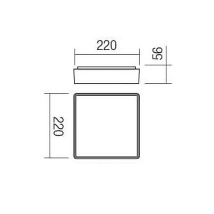 Redo 90157 - Екстериорна LED лампа за таван MARINA LED/12W/230V 22x22 см IP65 антрацит