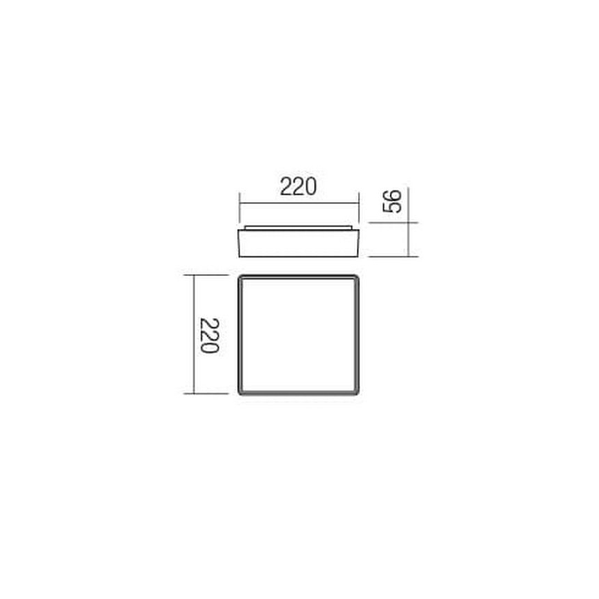 Redo 90157 - Екстериорна LED лампа за таван MARINA LED/12W/230V 22x22 см IP65 антрацит