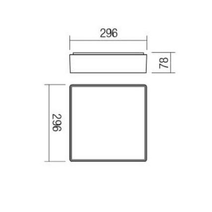 Redo 90158 - Екстериорна LED лампа за таван MARINA LED/16W/230V 29,6x29,6 см IP65 антрацит