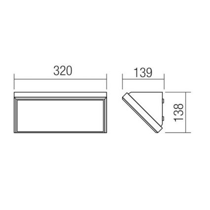 Redo 90160 - Външна LED лампа за стена MAKO 1xLED/21W/230V IP65