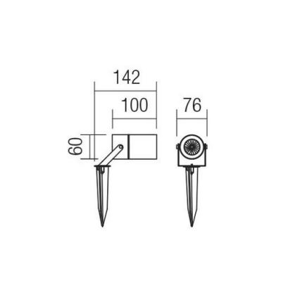 Redo 90183 - Екстериорна лампа PIT 1xGU10/35W/230V IP65