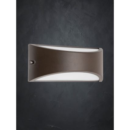 Redo 90192 - LED Екстериорен аплик SCUDO LED/10W/230V 3000K IP54 кафяв