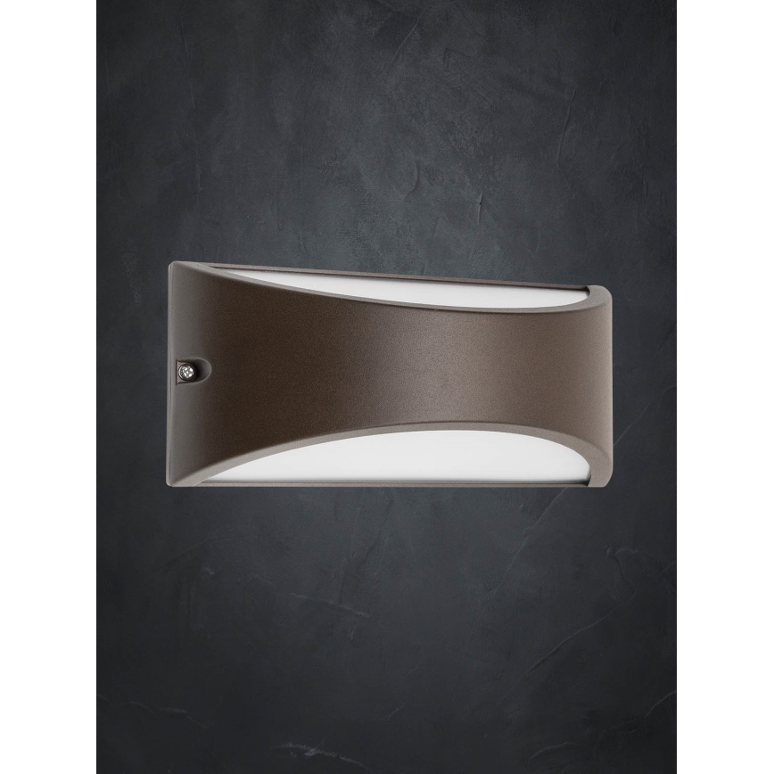 Redo 90192 - LED Екстериорен аплик SCUDO LED/10W/230V 3000K IP54 кафяв