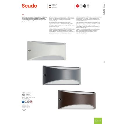 Redo 90192 - LED Екстериорен аплик SCUDO LED/10W/230V 3000K IP54 кафяв