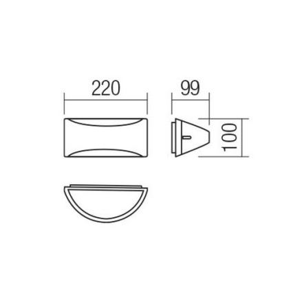 Redo 90192 - LED Екстериорен аплик SCUDO LED/10W/230V 3000K IP54 кафяв