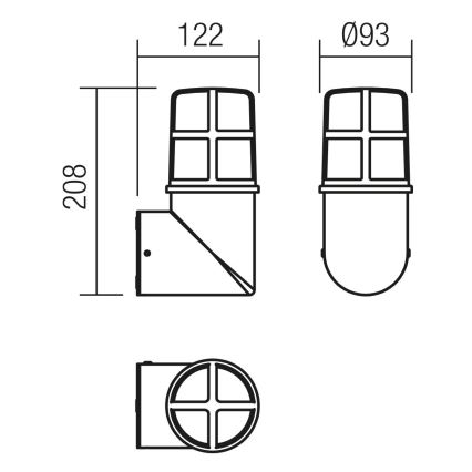 Redo 90197 - Екстериорен аплик TRITON 1xE27/28W/230V IP54 мед