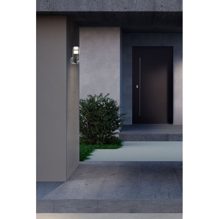 Redo 90201 - Екстериорна лампа със сензор TRITON 1xE27/28W/230V IP54 черен