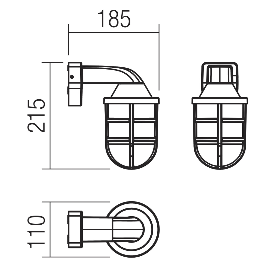 Redo 90205 - Екстериорен аплик CAGE 1xE27/28W/230V IP44 месинг
