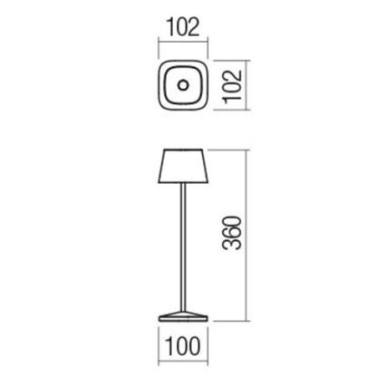 Redo 90218 - LED Екстериорна димируема лампа LA NUIT LED/2,2W/230V IP65 + USB