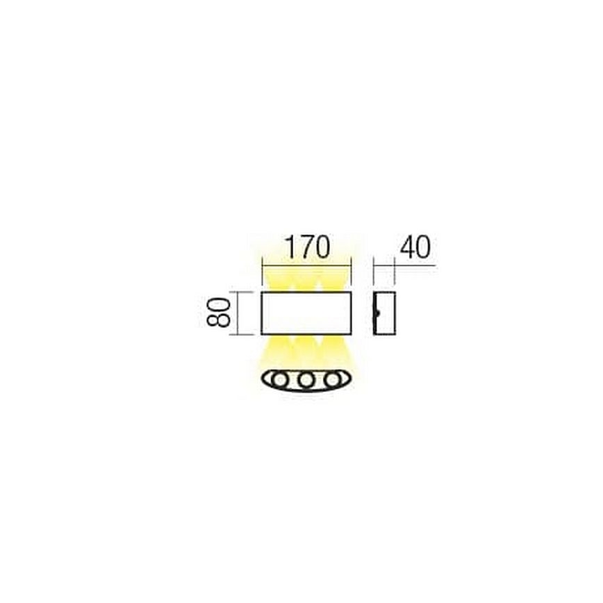 Redo 90226 - LED Екстериорен аплик FABO LED/6W/230V 3000K IP54 сив