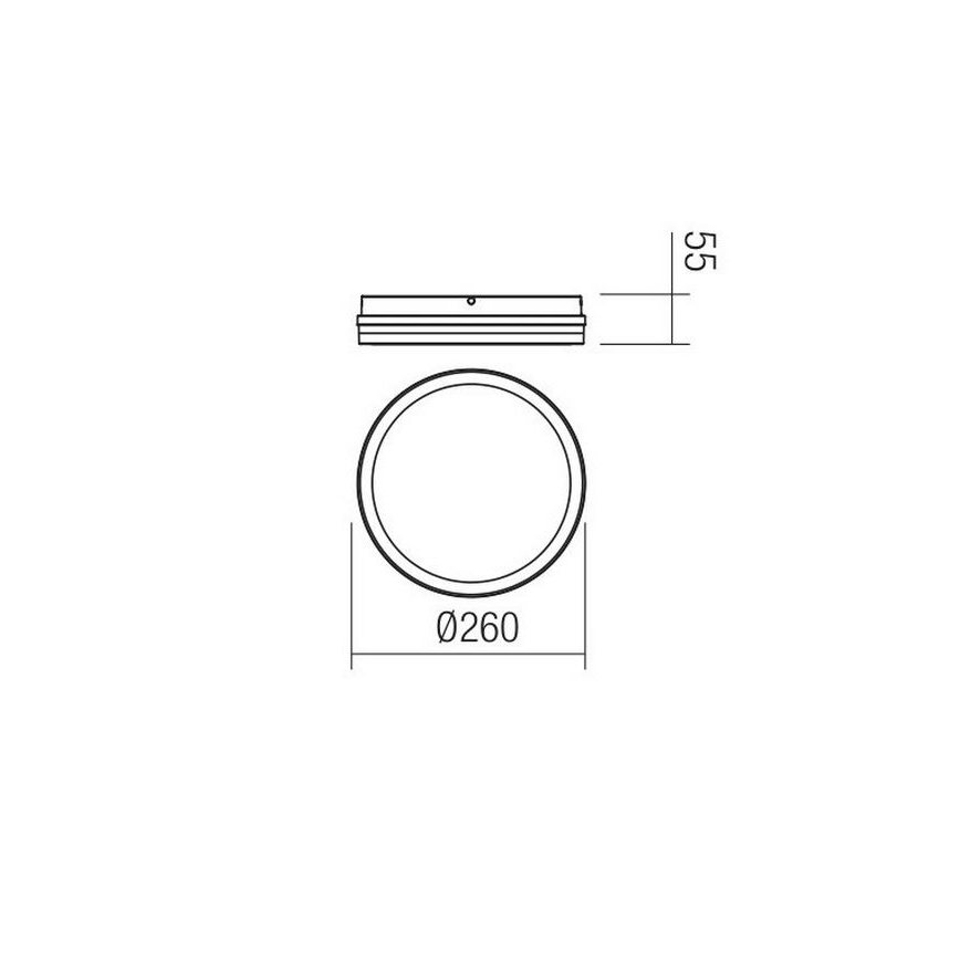 Redo 90286 - Екстериорна LED лампа за таван ISOLA LED/24W/230V Ø 26 см 3000/4000/6500K IP54 антрацит