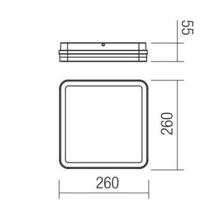 Redo 90292 - Екстериорна LED лампа за таван със сензор ISOLA LED/24W/230V 26x26 см 3000/4000/6500K IP54 антрацит