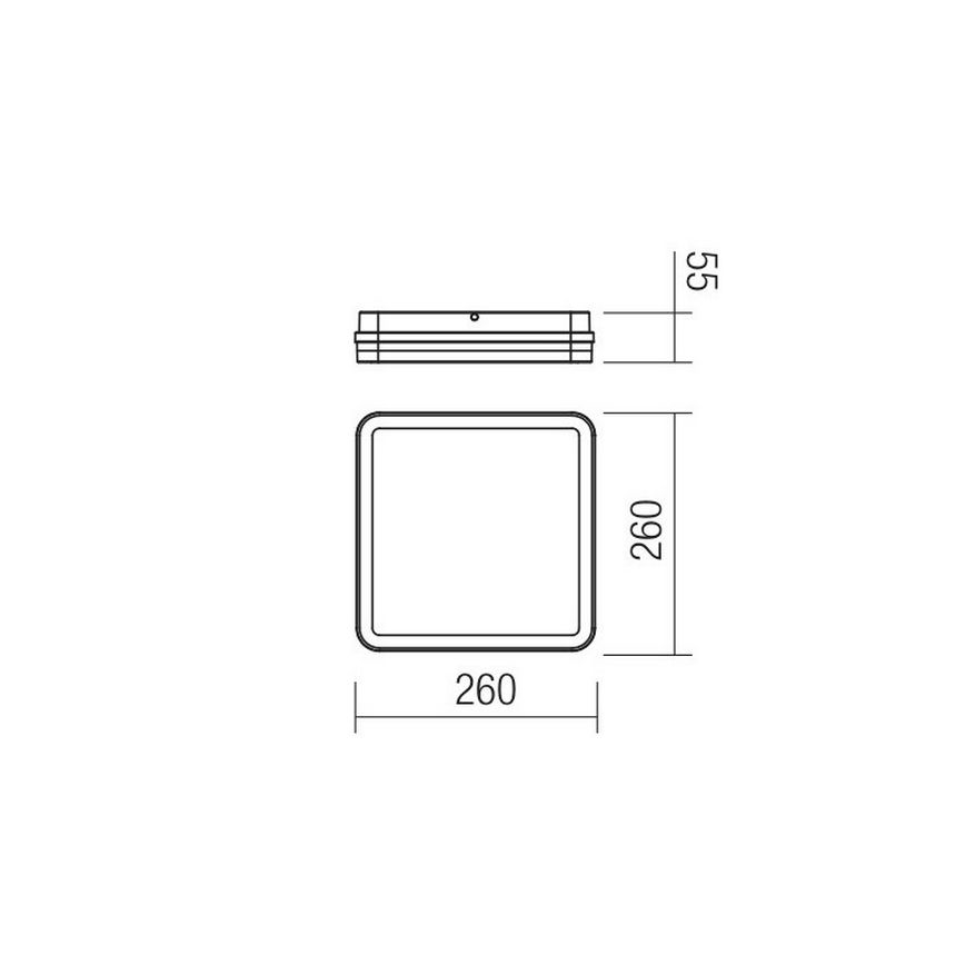 Redo 90292 - Екстериорна LED лампа за таван със сензор ISOLA LED/24W/230V 26x26 см 3000/4000/6500K IP54 антрацит