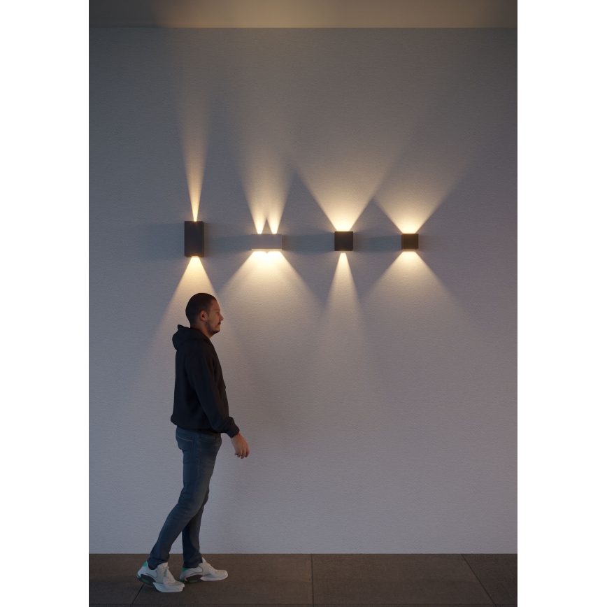 Redo 90296 - LED външно стенно осветително тяло VARY 2xLED/10W/230V 3000K IP54 антрацит