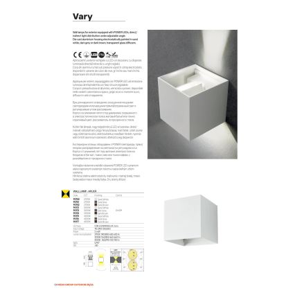 Redo 90298 - LED външен стенен осветител VARY 2xLED/10W/230V 3000K IP54 кафяв