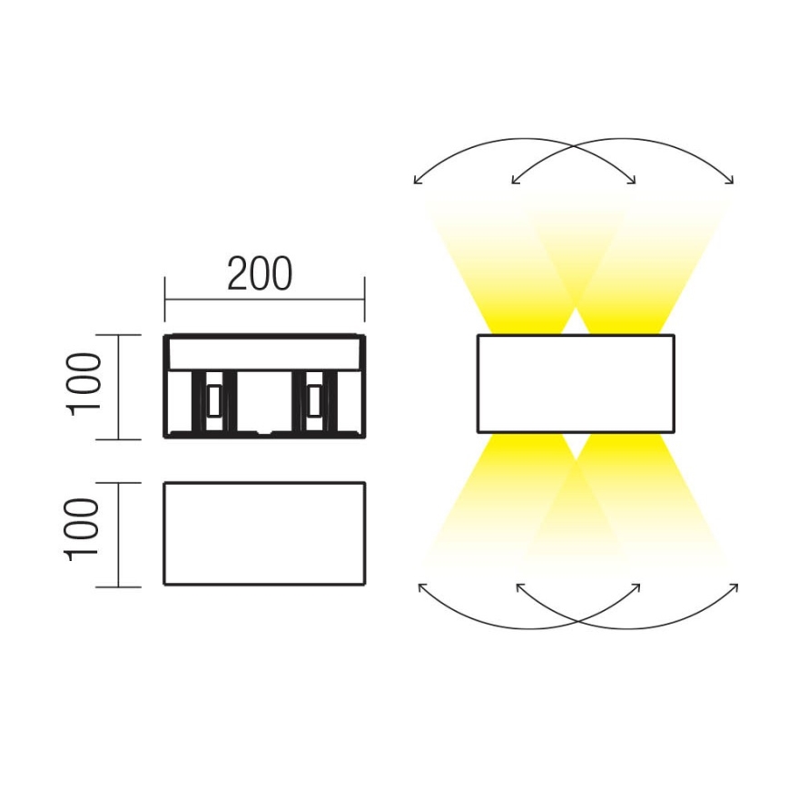 Redo 90300 - LED външно стенно осветително тяло VARY 4xLED/5W/230V 3000K IP54 бяло