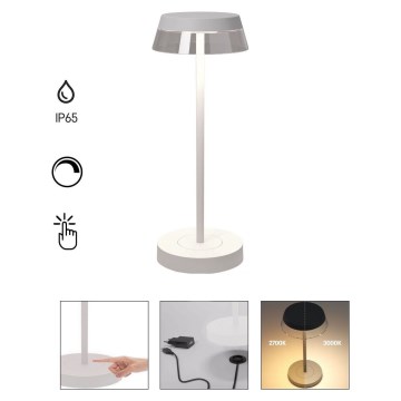 Redo 90306 - LED Димируема сензорна настолна лампа ILUNA LED/2,5W/5V 2700-3000K 3000 mAh IP65 бял