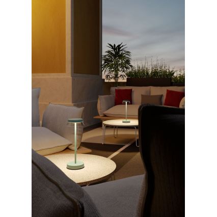 Redo 90309 - LED регулируема настолна лампа с докосване ILUNA LED/2,5W/5V 2700-3000K 3000 mAh IP65 зелена