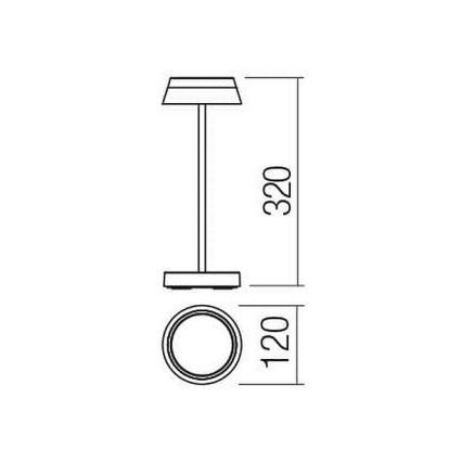 Redo 90311- LED Димируема сензорна настолна лампа ILUNA LED/2,5W/5V 2700-3000K 3000 mAh IP65 червен