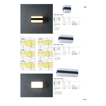 Redo 90322 - LED Екстериорен аплик KODIAK LED/5W/230V IP65 бял/черен