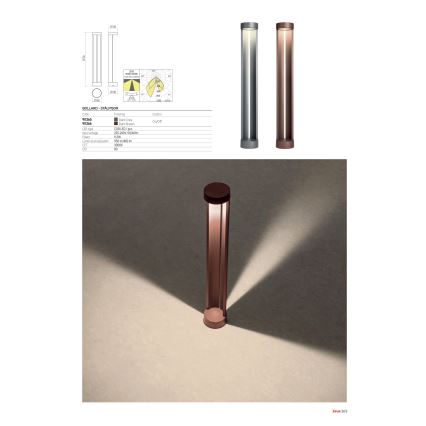 Redo 90365 - LED Външна лампа ZEUS LED/11,5W/230V 3000K 75 cm IP54 антрацит