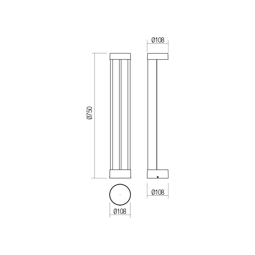 Redo 90365 - LED Външна лампа ZEUS LED/11,5W/230V 3000K 75 cm IP54 антрацит