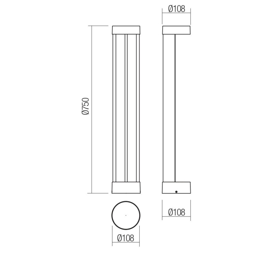 Redo 90366 - LED Външна лампа ZEUS LED/11,5W/230V 3000K 75 cm IP54 кафява