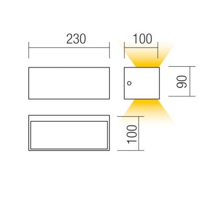 Redo 90373 - LED Екстериорен аплик LAMPRIS LED/13W/230V IP65 бял