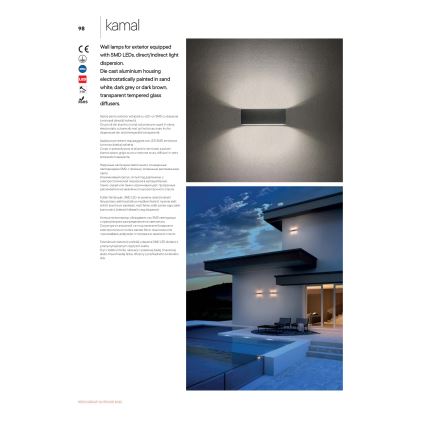 Redo 90376 - LED Екстериорен аплик KAMAL LED/4,4W/230V 3000K IP54 сив