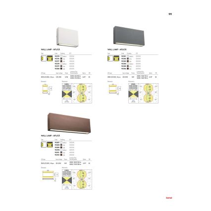 Redo 90376 - LED Екстериорен аплик KAMAL LED/4,4W/230V 3000K IP54 сив