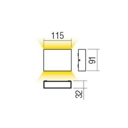 Redo 90376 - LED Екстериорен аплик KAMAL LED/4,4W/230V 3000K IP54 сив