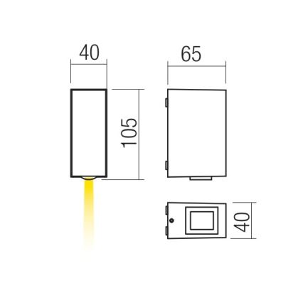 Redo 90415 - LED Екстериорен аплик ACE LED/3,36W/230V 3000K IP54 сив