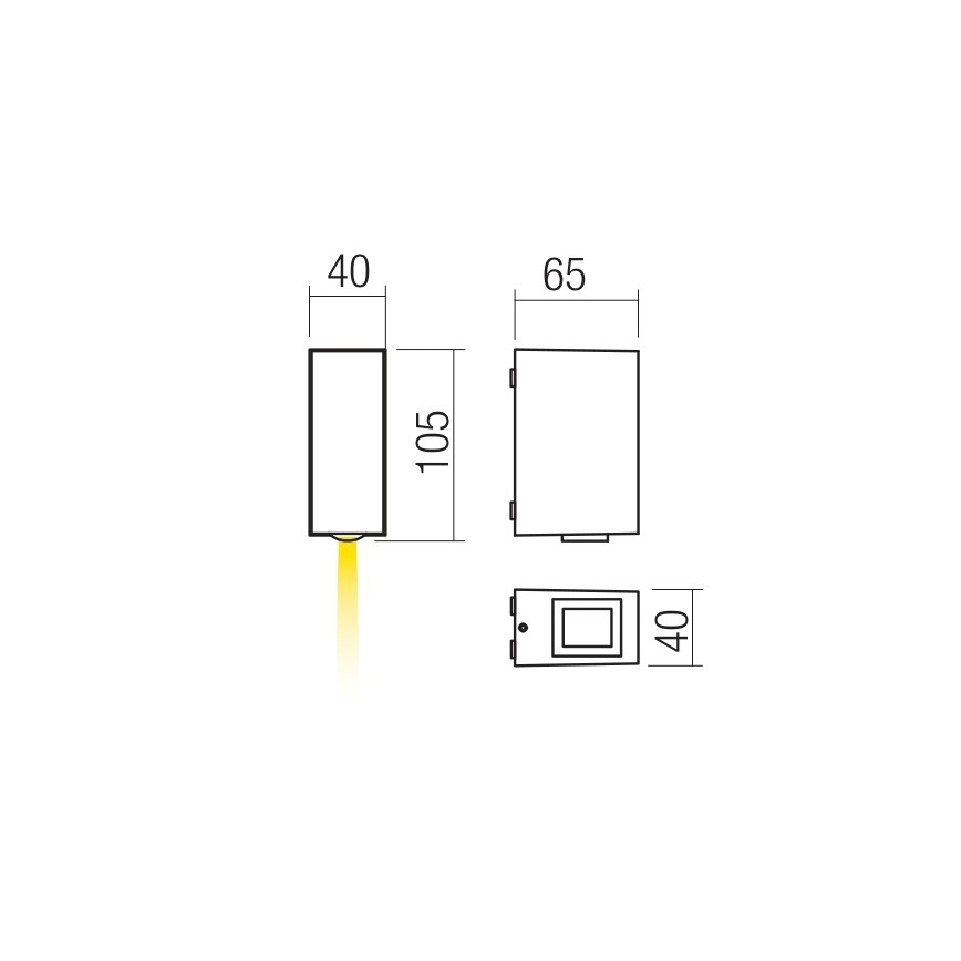 Redo 90415 - LED Екстериорен аплик ACE LED/3,36W/230V 3000K IP54 сив