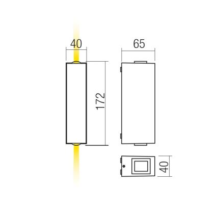 Redo 90421 - LED Екстериорен аплик ACE 2xLED/5,84W/230V 3000K IP54 сив