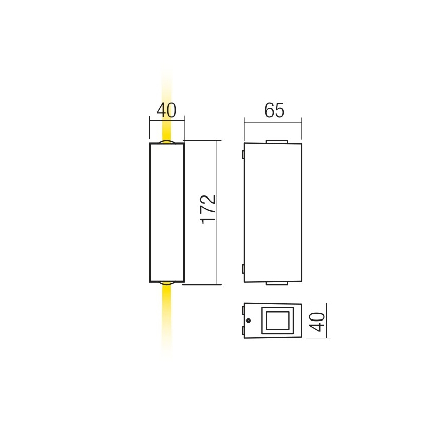 Redo 90421 - LED Екстериорен аплик ACE 2xLED/5,84W/230V 3000K IP54 сив
