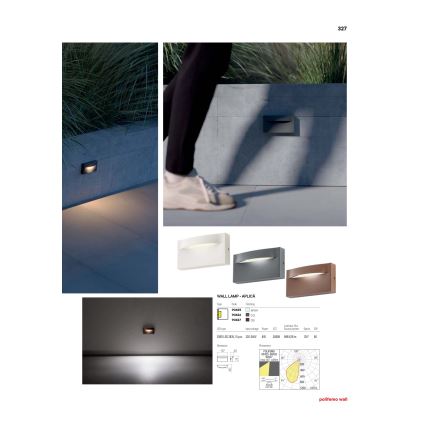 Redo 90426 - LED Екстериорен аплик POLIFEMO LED/8W/230V IP65 антрацит