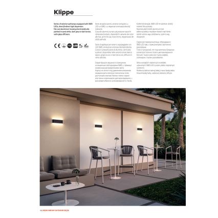 Redo 90453 - LED външно стенно осветително тяло KLIPPE LED/24W/230V 3000K IP54 кафяво