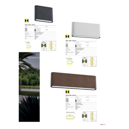 Redo 90453 - LED външно стенно осветително тяло KLIPPE LED/24W/230V 3000K IP54 кафяво