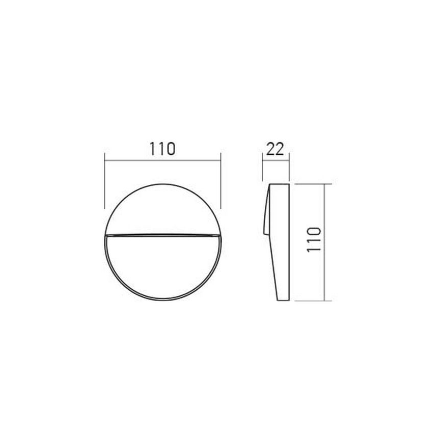 Redo 90472 - LED Екстериорен аплик LANDER LED/3W/230V IP54 бял