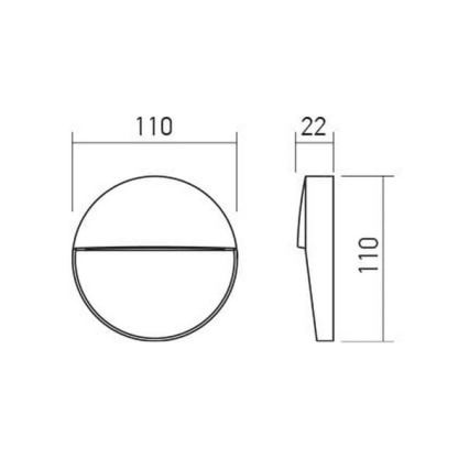 Redo 90473 - LED Екстериорен аплик LANDER LED/3W/230V IP54 антрацит