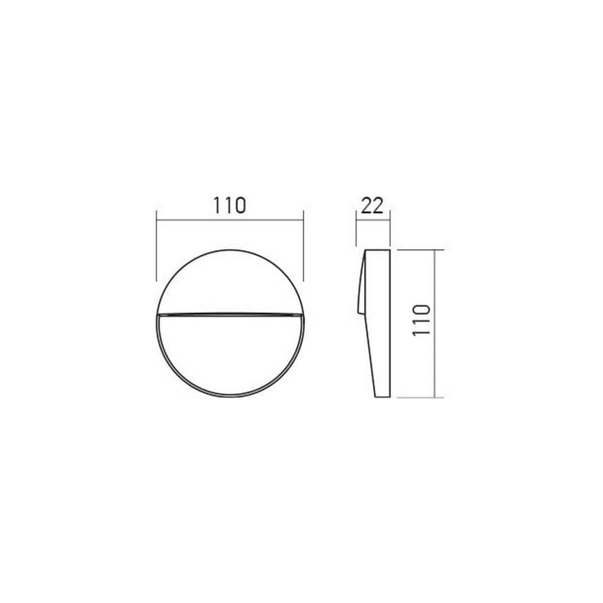 Redo 90473 - LED Екстериорен аплик LANDER LED/3W/230V IP54 антрацит
